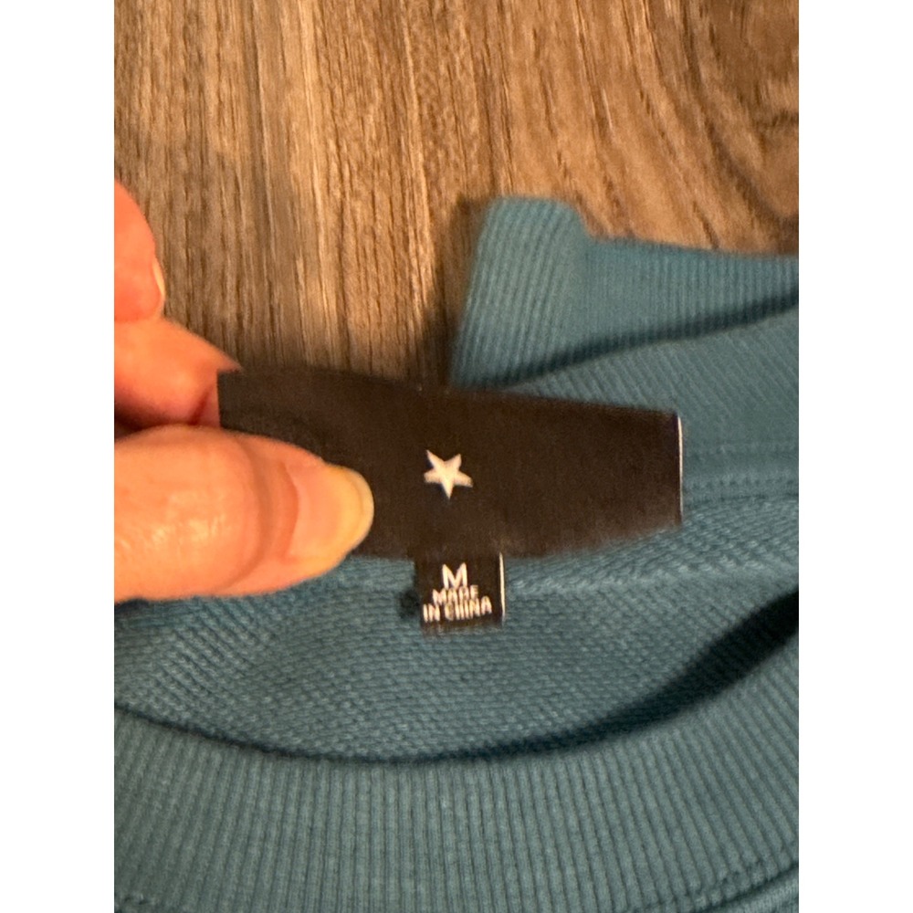 Black Scale BLVCK Graphic Sweatshirt Mens Medium Pistol Gun Crewneck Blue - Picture 7 of 8